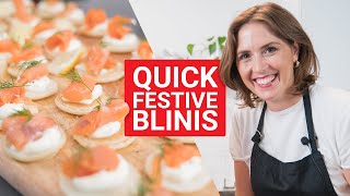 Quick Blinis Recipe  Festive Cooking with Olivia [upl. by Eniamurt168]