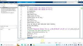 Least Square Method Quadratic Fit  Using MatLab [upl. by Nwahsid917]