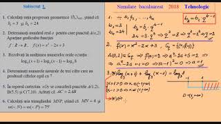 Simulare Bac 2018 Matematica  Tehnologic [upl. by Sivie724]