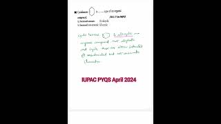 IUPAC NOMENCLATURE PYQS April 2024  venkatvarmachemistry [upl. by Mignonne532]