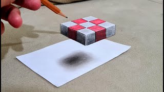 3d drawing on paper easy [upl. by Ayak]