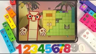 Numberblocks 1 to 100 Math Link Cubes Fun Toy Counting Spring Colours  Learn to Count Big Numbers [upl. by Odrareve]