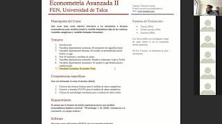 Clase 1 Econometría Avanzada II  Pregrado [upl. by Garfinkel]