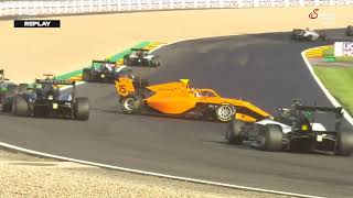 Stenshorne Taponen crash 2024 F3 Spa Feature Race [upl. by Sorac]