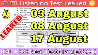 03 August 08 August 17 August 2024 IELTS Listening Test with Answers  IELTS Listening Test 2024 [upl. by Leahicm105]