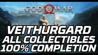 God of War Veithurgard  All Collectibles Ravens Chests Lore Markers Nornir Chest Favour [upl. by Hammer]