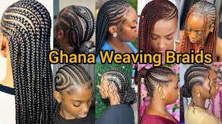 Classic Ghana Weaving Braids  Cornrow Braids Hairstyles  Half Cornrow Braids  Knotless Braids [upl. by Adnawad]