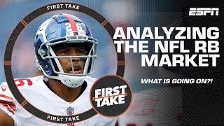 Collusion Devalued Misused Analyzing the NFL running back market 🔍  First Take [upl. by Zelig]