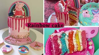 Réalisez en toute facilité un rainbow cake déco arc en ciel peppa pig [upl. by Ahsemad273]