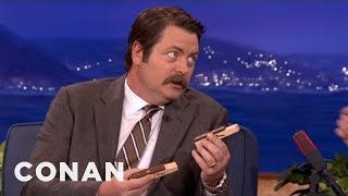 Nick Offerman Is A Woodworking Whiz  CONAN on TBS [upl. by Ibby509]