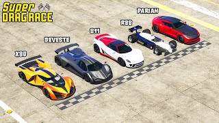 GTA 5  SUPER CARS  DRAG RACE [upl. by Shanleigh573]