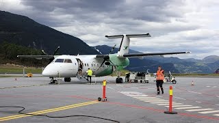 Wideroe Dash 8 Calm and Smooth Full Flight from Oslo to Sandane AndaHD [upl. by Ayardna]