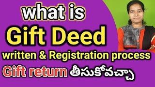 what is gift deed for property transfer in telugugift written registration process [upl. by Hardman525]