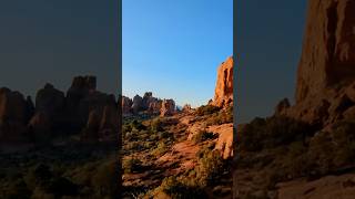 Climbing on rocks to get a better view of the sun at Arches National Park [upl. by Ylyl]