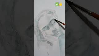 A transparent layer of color on drawing portrait ytart artist drawingskill charcoalandcolor [upl. by Bettina]