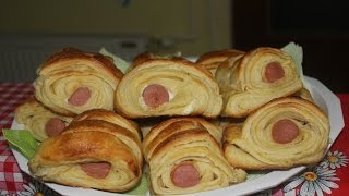 Lisnate rolnice sa virslomPuff pastry with hot dog [upl. by Nnairb]