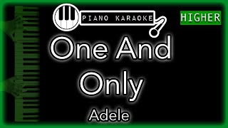 One And Only HIGHER 3  Adele  Piano Karaoke Instrumental [upl. by Som597]