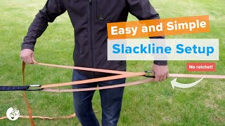 How to Set a Slackline Without a Ratchet • eLine Slackline Set Up • Simple and Safe  YogaSlackers [upl. by Yenittirb]