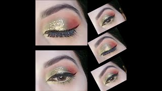 quotGreen amp Gold Eye Makeup Tutorial  Bold and Elegant Lookquot [upl. by Thema]