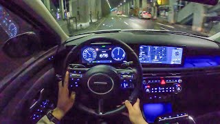 The New 2025 Hyundai Tucson Hybrid POV Night Drive [upl. by Milburt]