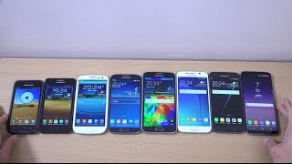 Samsung Galaxy S8 vs S7 vs S6 vs S5 vs S4 vs S3 vs S2 vs S1  Speed Test [upl. by Aoh185]