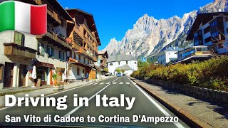 Driving in Italy  San Vito di Cadore to Cortina DAmpezzo Belluno Italy  Road  SS51 Italy [upl. by Adriell339]