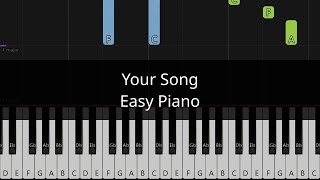 Your Song Elton John  Easy Piano Tutorial [upl. by Olram]