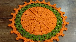 crochet doily table cloth  table cloth design in wool crochet HandworkWithSamina339 [upl. by Ehrenberg]