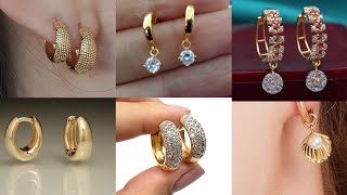 Beautiful hoop earrings designs latest 18k gold 22k gold plated [upl. by Box]