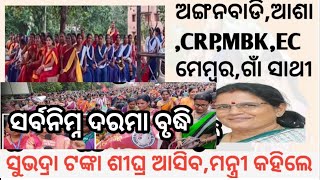 Subhadra Status Update Anganwadi KarmiAshaCRPMBK ସ୍ଥାୟୀ ନିଯୁକ୍ତି ଓ ଦରମା ବୃଦ୍ଧି [upl. by Edialeda]