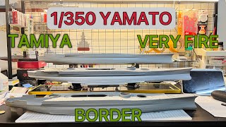 1350 TAMIYA ampVery Fire ampBorder YAMATO stage 1 Hull build [upl. by Broucek]