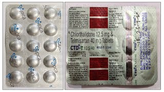 CTD T 12540 mg  Chlorthalidone and Telmisartan Initial Antihypertensive Drug  CTDT Tablet [upl. by Nisen]