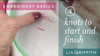 Embroidery for Beginners Knots to Start and Finish Your Project [upl. by Abernon777]