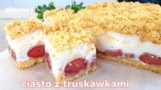 Szybkie kruche ciasto z truskawkami i pianką budyniową  rozpływa się w ustach 🍓 szybkie i pyszne [upl. by Arateehc112]