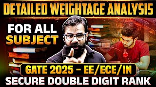 GATE 2025 EE  ECE  Strategy to Secure Double Digit Rank  All Subject Wise Weightage Analysis [upl. by Ylecic]