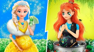 Die reiche Elsa und die arme Anna mit ihren Babys  32 Frozen DIYs [upl. by Llorre]