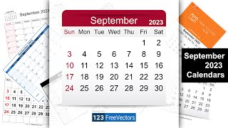 September 2023 Calendar  123FreeVectors [upl. by Yanrahc]