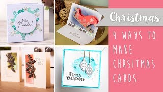 Four Ways to Make Christmas Cards  Sizzix [upl. by Epuladaugairam]