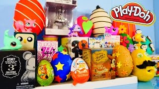 Play Doh Eggs Surprise Blind Box Unboxing Toys MLP Disney Vinylmation Kidrobot Playdough Videos [upl. by Lurette]