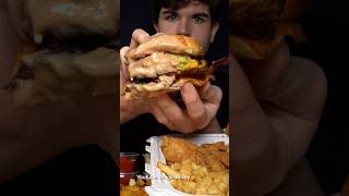 Five Guys Burger with Canes Sauce asmr food shorts [upl. by Ellett]