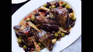 Braised Lamb Shanks with Olives and Bay Leaves  CHEFS Catalog [upl. by Luckett]