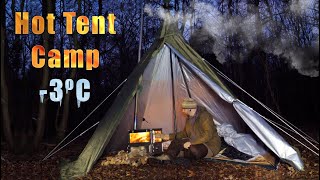 Solo Woodland Hot Tenting  Tent Oven Cooking [upl. by Okajima812]