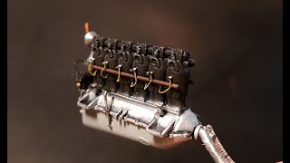 How to make 132 Mercedes DIII engine from Roden kit [upl. by Blood]