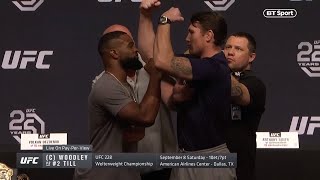 Epic first encounter Woodley vs Till press conference hightlights [upl. by Anilosi594]