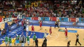 Eurobasket 2009 Miha Žibrat bi RokoLeni Ukića okoli kepe [upl. by Rimidalb946]