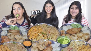 10 Seconds Chopsticks Street Food Challenge  Momos Golgappa Noodles Spring Roll Pasta Fries [upl. by Preiser56]