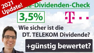 Deutsche Telekom Aktienanalyse 2021 Wie sicher ist die Dividende günstig bewertet [upl. by Aryk]