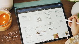 2021 Digital Planner ✍🏼 TrackReviewSet Goals  Hyperlinked Free GoodNotes Template [upl. by Ahsinwad180]