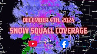 December 4th 2024 Michigan Severe Snow Squall Coverage [upl. by Cher778]