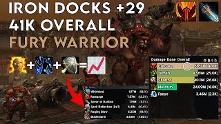 Iron Docks 29  41K Overall DPS  Kyrian Fury Warrior [upl. by Ciprian]